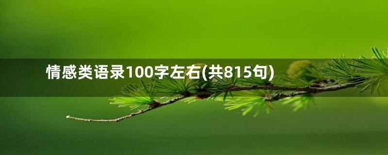 情感类语录100字左右(共815句)