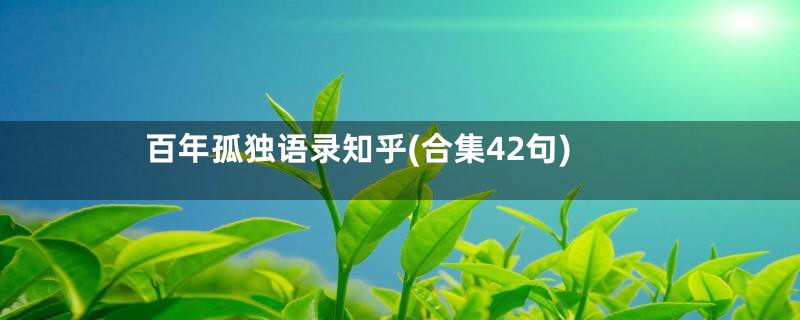 百年孤独语录知乎(合集42句)