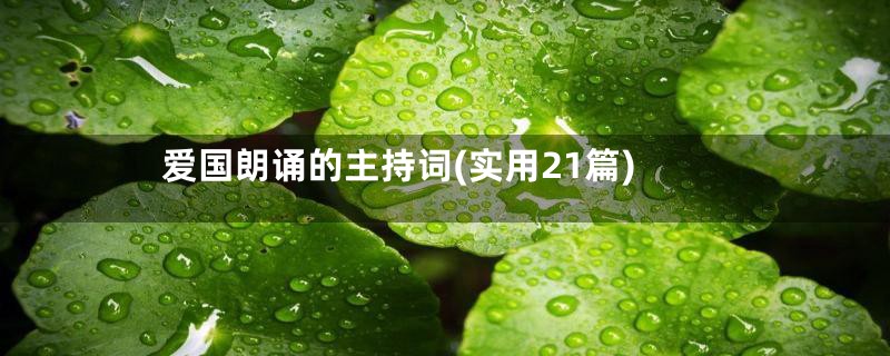 爱国朗诵的主持词(实用21篇)