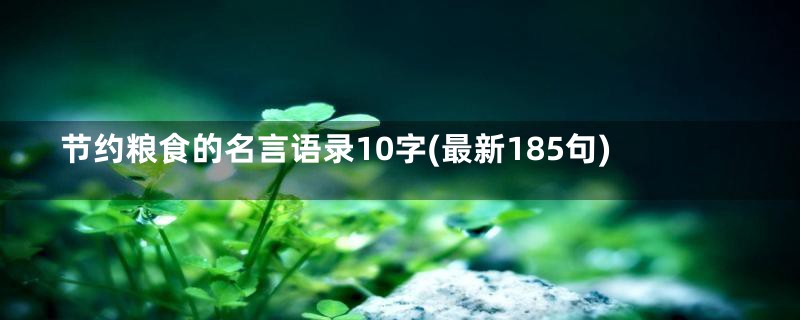 节约粮食的名言语录10字(最新185句)