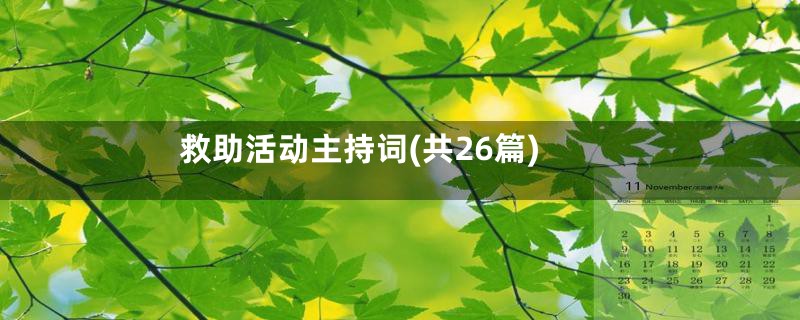 救助活动主持词(共26篇)